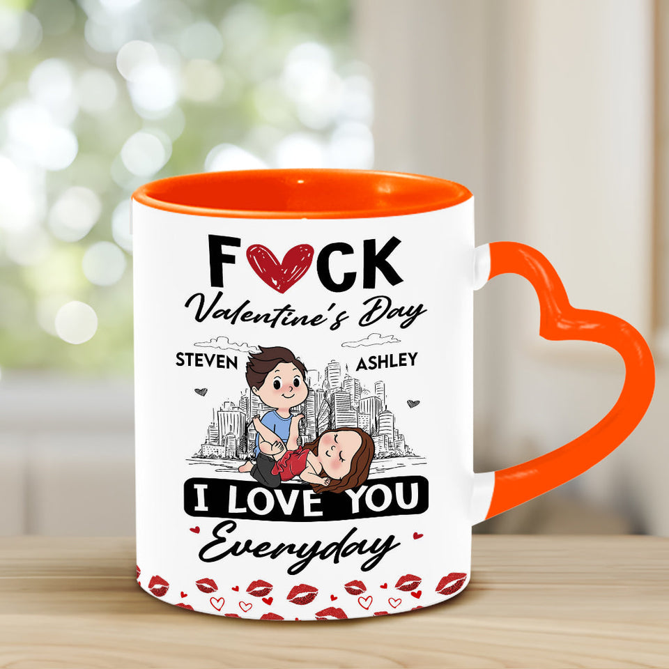 I Love You - Personalized Couple Heart Handle Mug