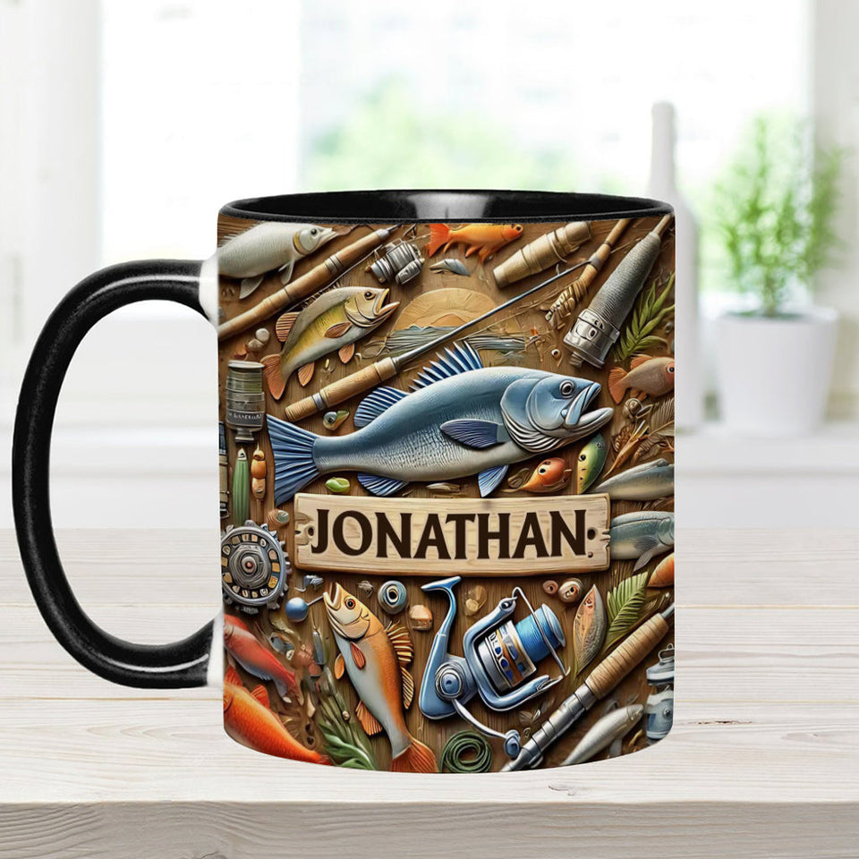 Fishing - Personalized Fishing Accent Mug