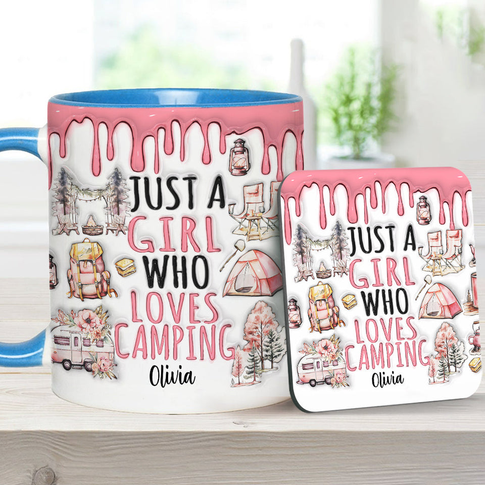 Just A Girl Who Loves Camping - Personalized Camping Accent Mug