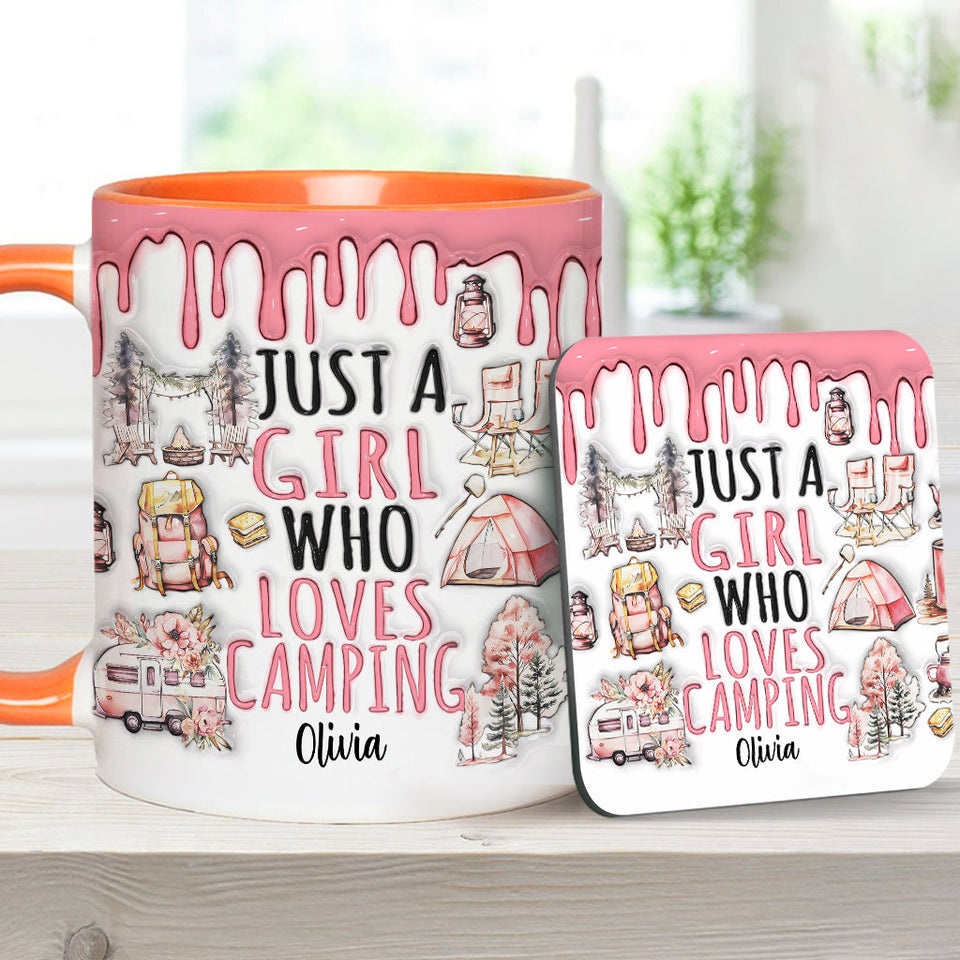 Just A Girl Who Loves Camping - Personalized Camping Accent Mug