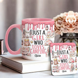 Just A Girl Who Loves Camping - Personalized Camping Accent Mug