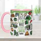 Just A Girl Who Loves Camping - Personalized Camping Accent Mug