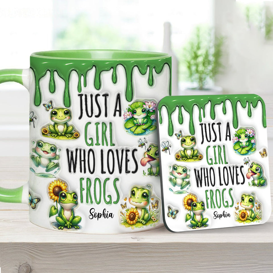 Just A Girl Who Loves Frogs - Personalized Frog Accent Mug