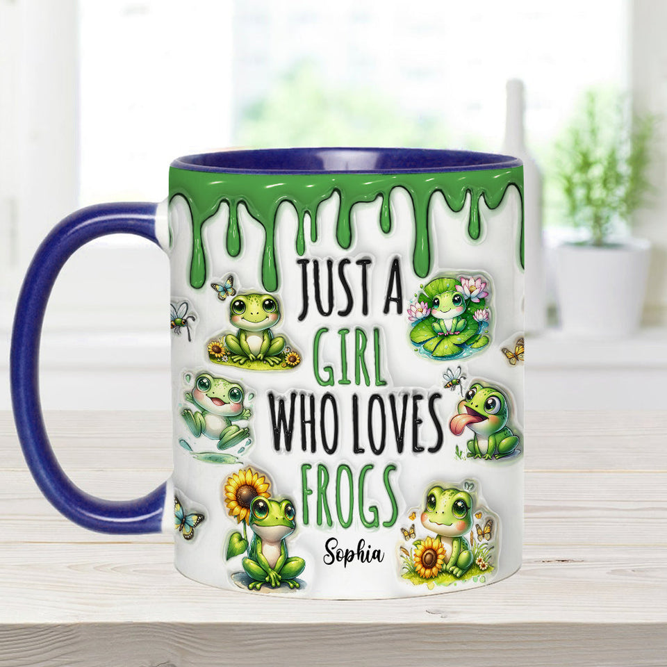 Just A Girl Who Loves Frogs - Personalized Frog Accent Mug