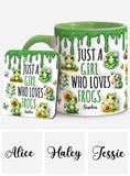 Just A Girl Who Loves Frogs - Personalized Frog Accent Mug