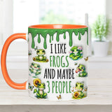 I Like Frogs & Maybe 3 People - Personalized Frog Accent Mug