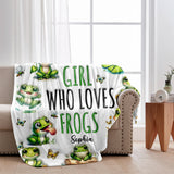 Just A Girl Who Loves Frogs - Personalized Frog Blanket
