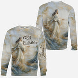 With God All Things Are Possible - Personalized Christian All Over Shirt