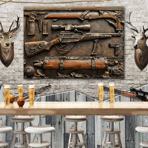 Vintage Tools - Personalized Hunting Rectangle Metal Sign