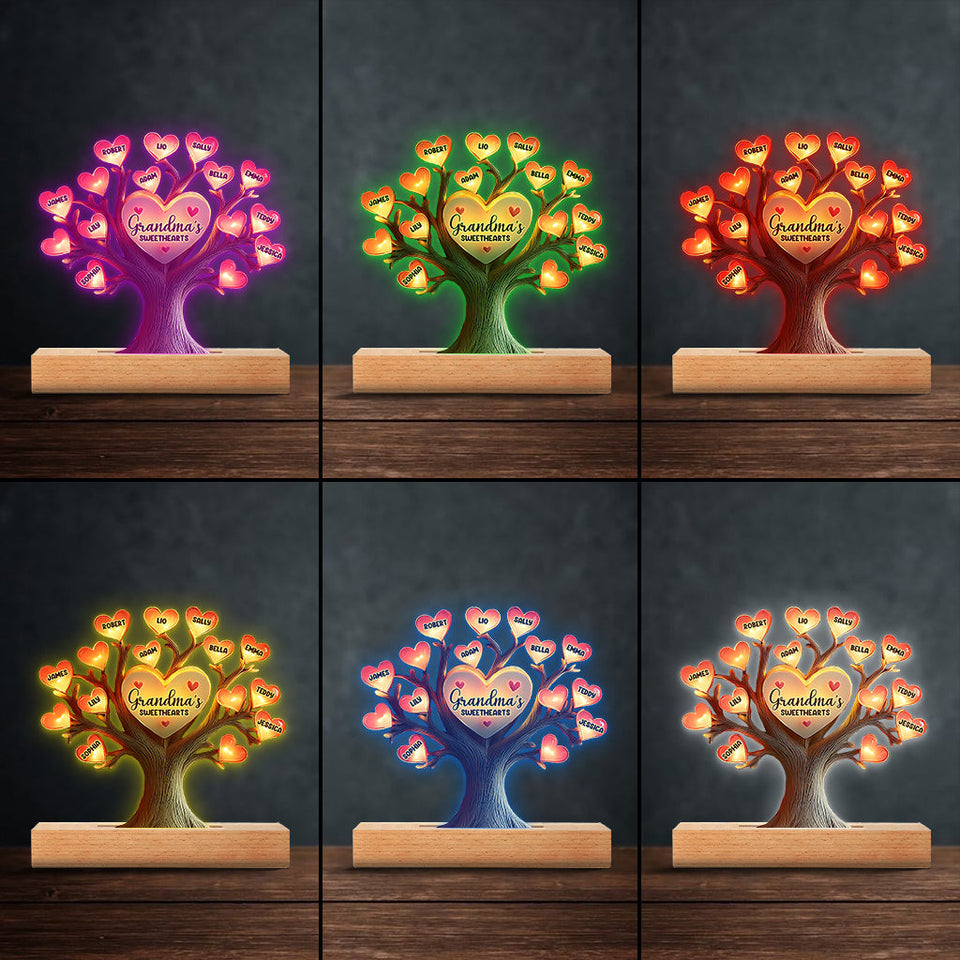 Grandma's Sweethearts - Personalized Grandma Shaped Plaque Light Base