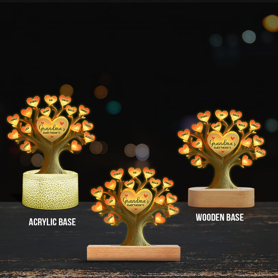 Grandma's Sweethearts - Personalized Grandma Shaped Plaque Light Base