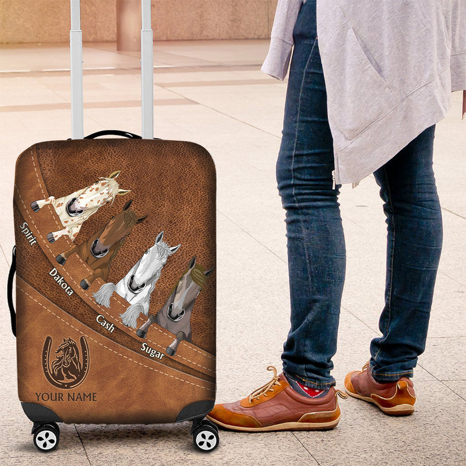Love Horse - Personalized Horse Luggage Cover
