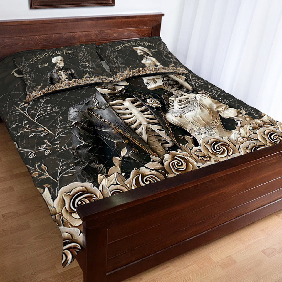 Till Death Do Us Part - Personalized Couple Quilt Set