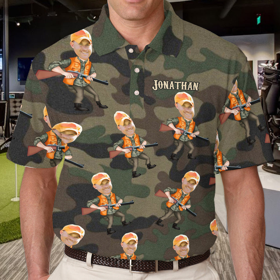 Funny Gift For Hunting Dad, Husband.. - Personalized Hunting Polo Shirt