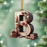 Vintage Book Letter Ornament - Personalized Book Ornament