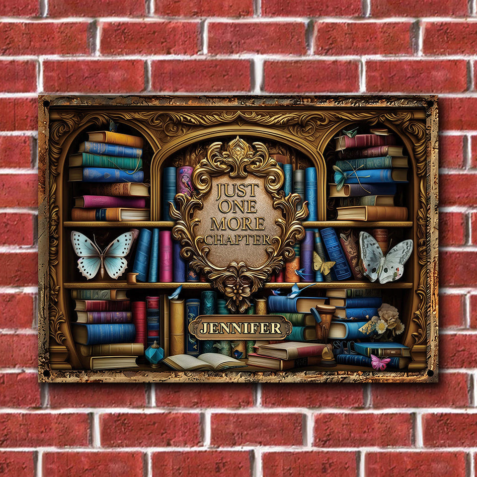 Just One More Chapter - Personalized Book Rectangle Metal Sign