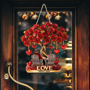 Tree of Love - Personalized Couple Custom Shaped Wood Sign
