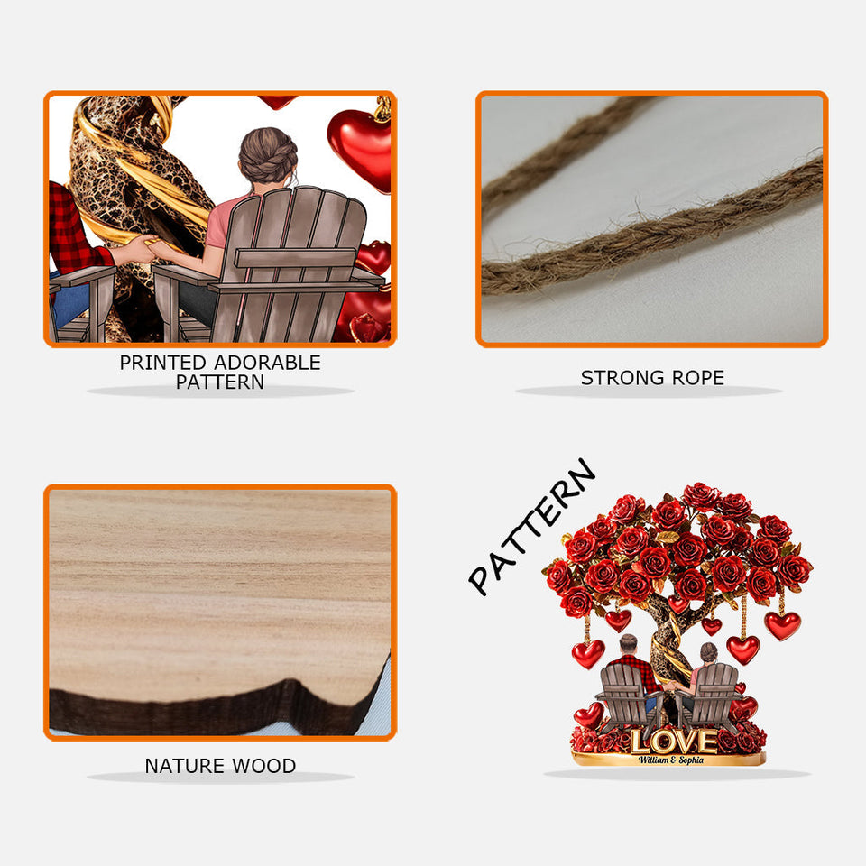 Tree of Love - Personalized Couple Custom Shaped Wood Sign
