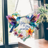 Hummingbird Couple - Personalized Hummingbird Window Hanging Suncatcher Ornament