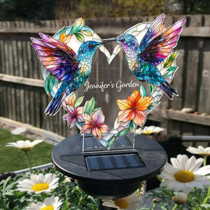Happy Hummingbird - Personalized Hummingbird Garden Solar Light