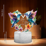 Hummingbird Couple - Personalized Hummingbird Shaped Plaque Light Base