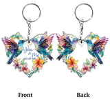 Hummingbird Couple - Personalized Hummingbird Keychain