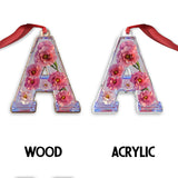 Beautiful Floral Letter - Personalized Bestie Custom Shaped Ornament