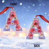 Beautiful Floral Letter - Personalized Bestie Custom Shaped Ornament