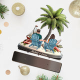 Chilling On The Beach - Personalized Couple 1 Layered Big Freestanding