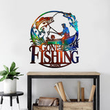 Gone Fishing - Personalized Fishing Cut Metal Sign