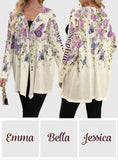 Butterfly And Flowers - Personalized Butterfly Cardigan