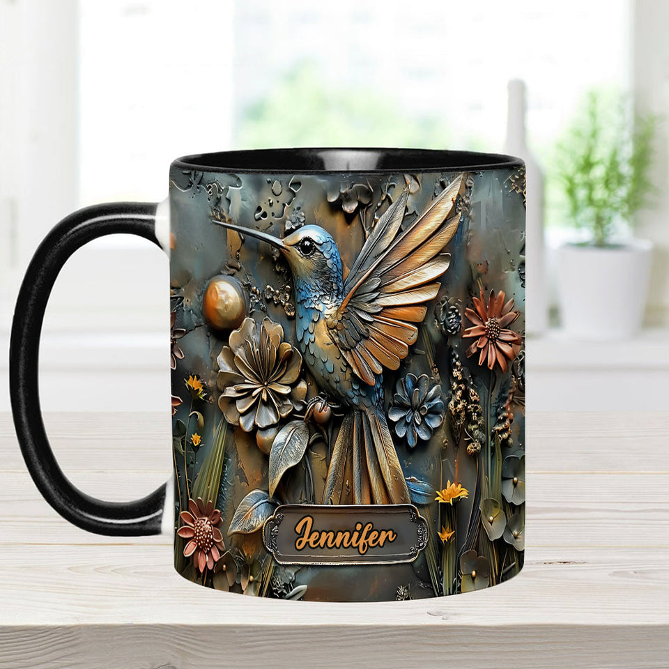 Stunning Hummingbird - Personalized Hummingbird Accent Mug