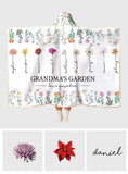 Grandma Garden - Personalized Grandma Hooded Blanket