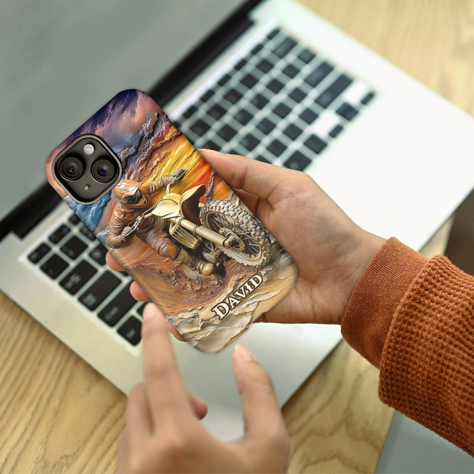 Born To Ride - Personalized Dirt Bike Full Print Phone Case