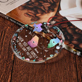 The Love Between Family Knows No Distance 
- Personalized Family Round Shaped Glass Ornament