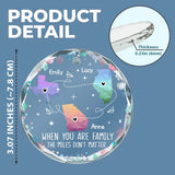 The Love Between Family Knows No Distance 
- Personalized Family Round Shaped Glass Ornament