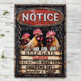 Welcome To My Coop - Personalized Chicken Rectangle Metal Sign