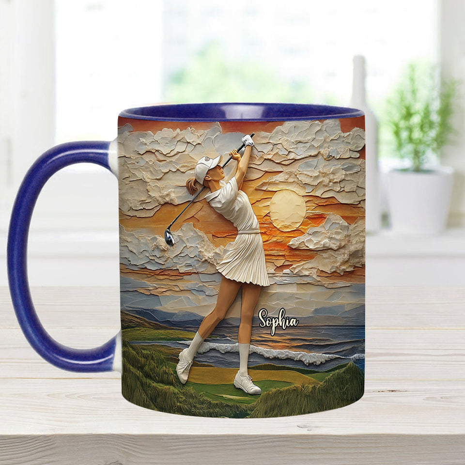 Golf Is My Life - Personalized Golf Accent Mug