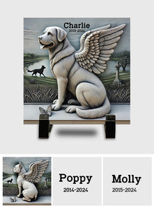 Forever In Our Hearts - Personalized Dog Square Shaped Stone