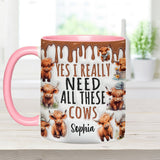 Yes I Really Need All These Cows - Personalized Accent Mug