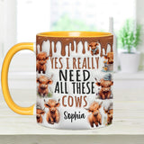 Yes I Really Need All These Cows - Personalized Accent Mug