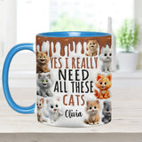 Yes I Really Need All These Cats/Dogs - Personalized Cat Accent Mug