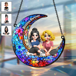 Besties Forever - Personalized Bestie Window Hanging Suncatcher Ornament