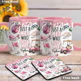 Just A Girl Who Loves Golf - Personalized Golf Accent Mug