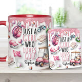 Just A Girl Who Loves Golf - Personalized Golf Accent Mug
