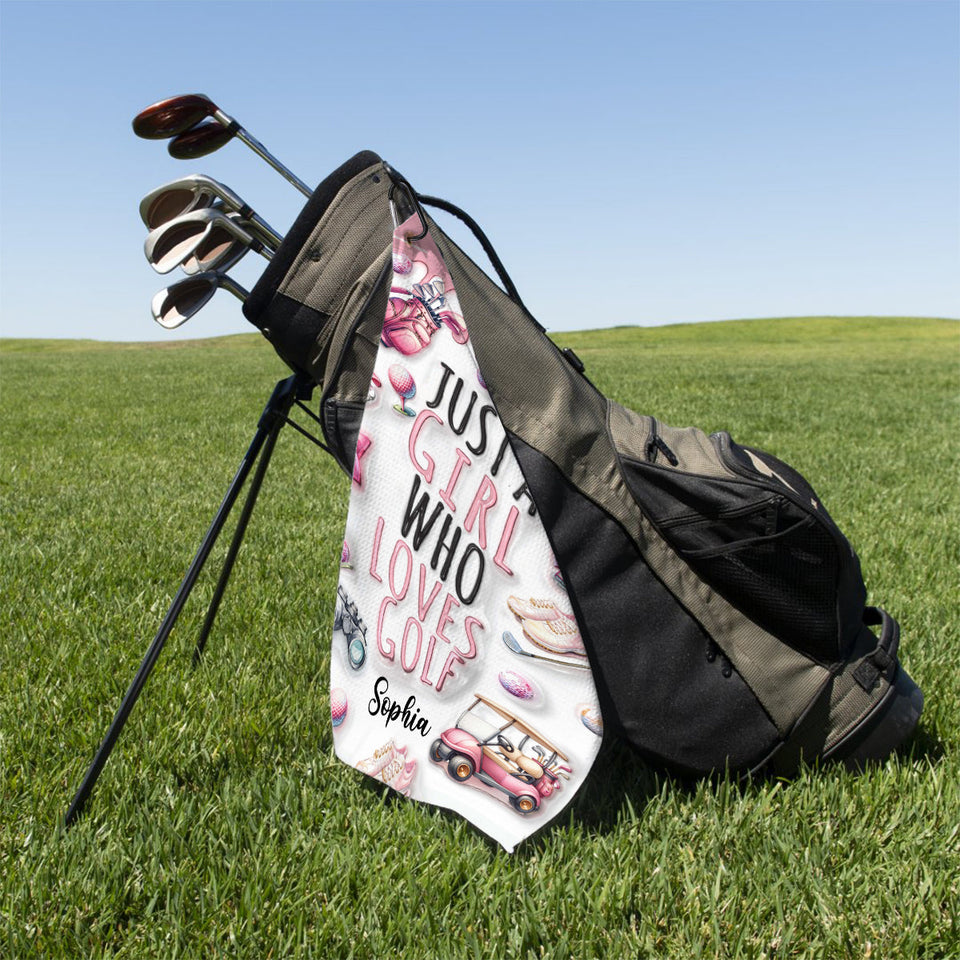 Just A Girl Who Loves Golf - Personalized Golf Golf Towel