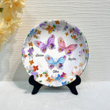 Bestie Floral Butterflies - Personalized Bestie Ceramic Round Plate
