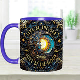 Live By The Sun Love By The Moon - Personalized Hippie Accent Mug
