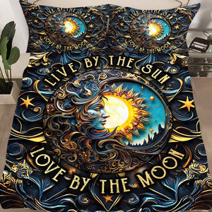 Live By The Sun Love By The Moon - Personalized Hippie Quilt Set