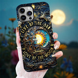 Live By The Sun Love By The Moon - Personalized Hippie Full Print Phone Case